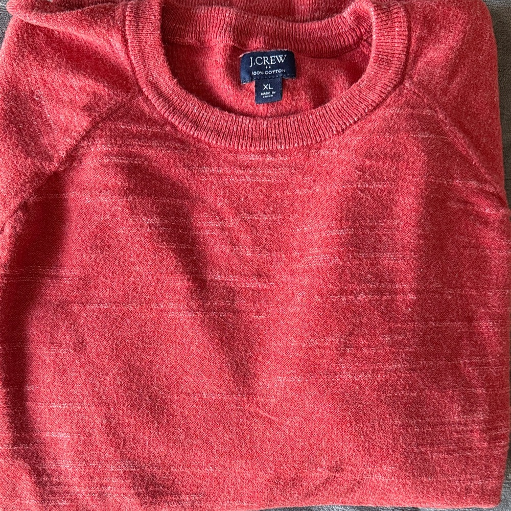 J. Crew Men's Vibrant Red Crewneck Sweater